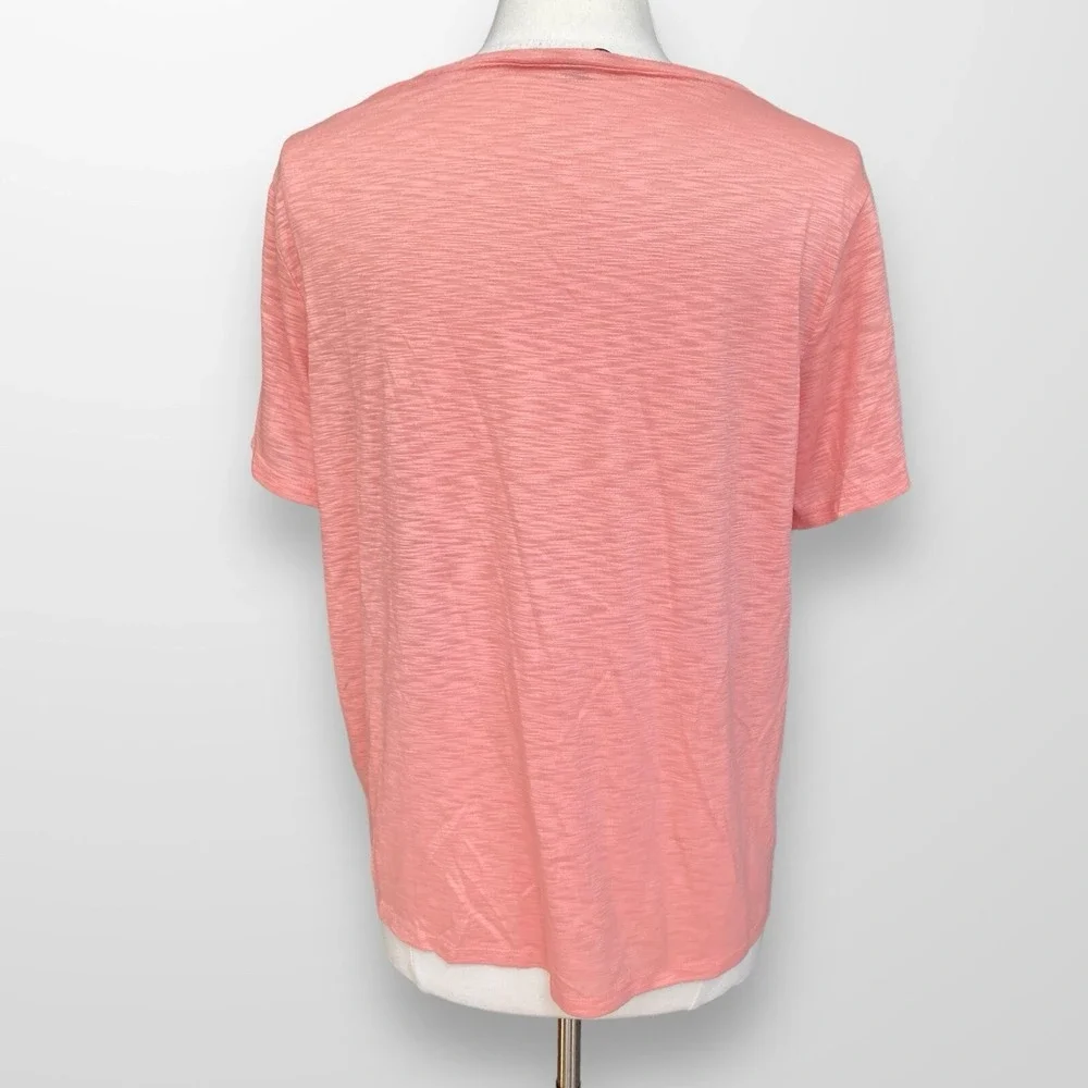 INC International Concepts 1X‎ Top Shirt Short Sleeve Stretch Casual Peach